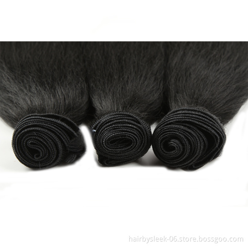 18" 20" 22" 4PCS 245g Yaki Straight Hair Bundles Synthetic Weave Hair With Lace Closure Synthetic Hair Extension For Black Women